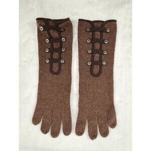McCulley's Highlands 100% Cashmere Long Gloves One Size Brown Heritage Feminine
